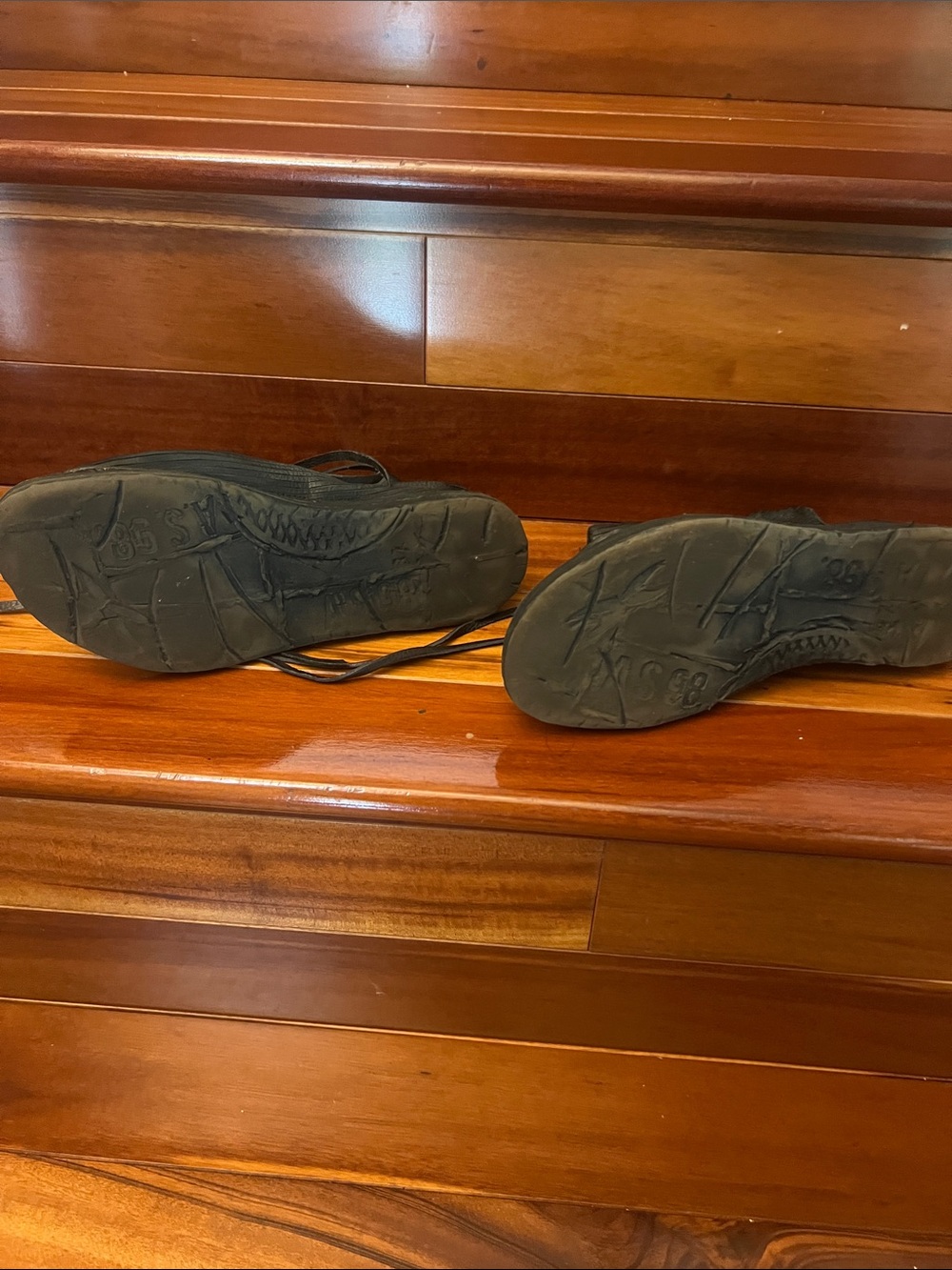 A.S.98 Black Leather Lace-Up High-Top Sandals - Picture 12 of 15